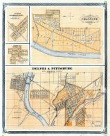 Delphi and Pittsburg, Clarksville, Chauncey, Indiana State Atlas 1876